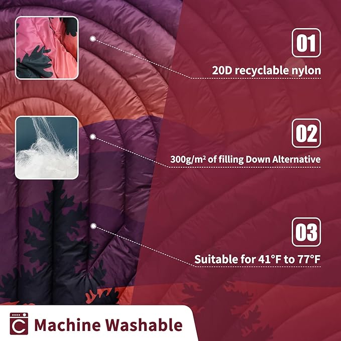 Camping BlanketLightweight Puffy Printed Camping Blanket Packable Outdoor Blanket for CampingTraveling Stadium Hiking Picnics