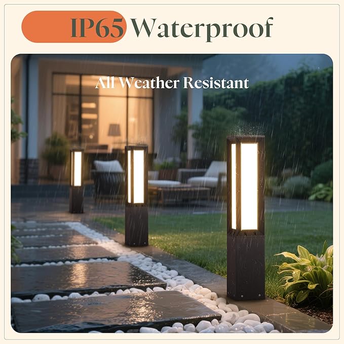 Outdoor Pathway Lights Wired 31.5 Tall Landscape Path Lights AC 100-240V Aluminum Bollard Light IP65 Waterproof Driveway Light 3000K LED Patio Pathway Lighting for Commercial Walkway Lawn
