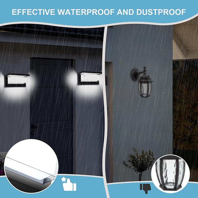 4 Pack 6000K Outdoor Porch Lights 18W 1800LM LED Wall Lighting IP65 Waterproof Rustproof Aluminum Modern Exterior Fixtures for Front Door Patio Backyard