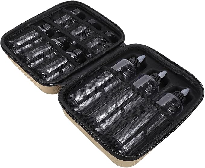 Seasoning Container Kit Seasoning Shakers Liquid Bottles with Funnel and EVA Storage for Outdoor Camping
