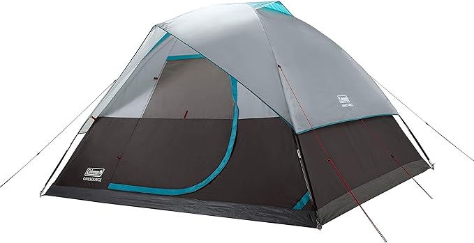 Coleman OneSource Rechargeable 4/6 Person Camping Tent with Airflow System &amp LED Lighting Includes Rainfly Tent Fan Lights and Interchangeable Battery Pack Easy Setup Tent for Camping