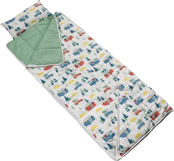 Thomas Payne Children’s Road Trip Sleeping Bag for Camping and Sleepovers with Durable Material Zippered Closure Built-In Carrying Tote Machine Washable Dryer Safe - 2022107837