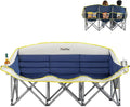 Double Camping Chair – 2-3 Person Outdoor Folding Sofa with Cup &amp Wine Glass Holders – Oversized Loveseat Camping Couch for Campfire RV Backyard – Supports Up to 1050 lbs
