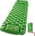 WANNTS Sleeping Pad Ultralight Inflatable Sleeping Pad for Camping Built-in Pump Ultimate for Camping Hiking - Airpad Carry Bag Repair Kit - Compact &amp Lightweight Camping Pad(Green)