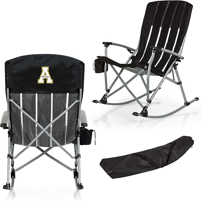 Picnic TIME NCAA Unisex-Adult NCAA Outdoor Rocking Camp Chair XL Heavy Duty Camping Chair for Adults