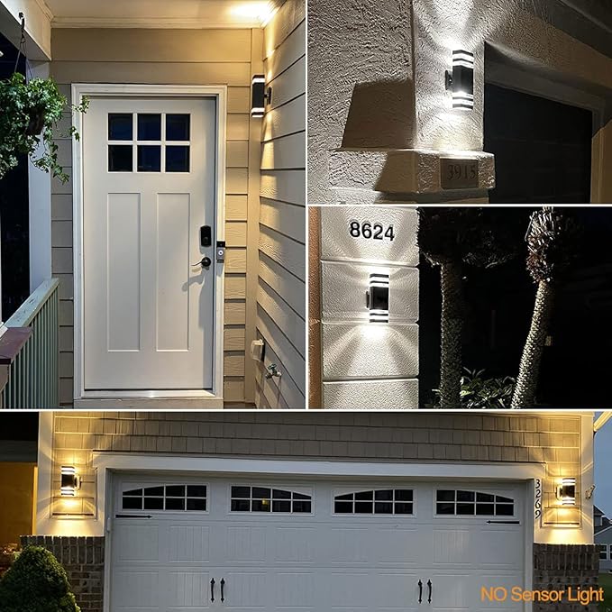 tewei LED Square Up and Down Lights Outdoor Wall Mount Light14W IP65 3000K 1100LM Warm White Modern Fixtures Aluminum Waterproof Exterior Lamps for Front Porch Patio Garage