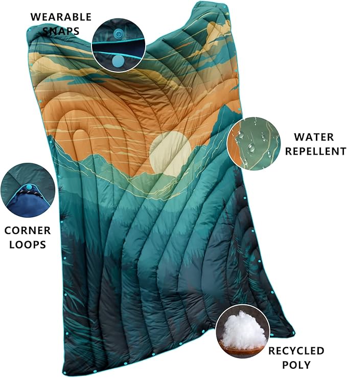 Camping BlanketLightweight Puffy Printed Camping Blanket Packable Outdoor Blanket for CampingTraveling Stadium Hiking Picnics