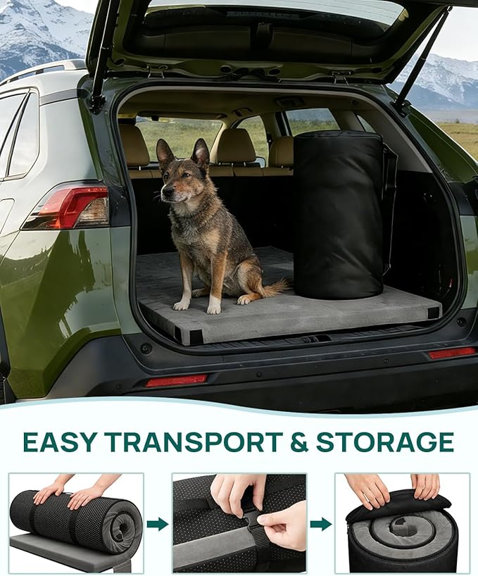 3 Inch Dual-Sided Memory Foam Camping Mattress Waterproof Camping Sleeping Pad with Portable Pillow &amp Carry Bag Roll Up Cot Mattress Mat for Guest Bed/Car/Tent