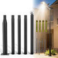 16FT Split Design Street Light Pole Heavy-Duty Steel Outdoor Lamp Post with Sleeve Connection &amp Rebar Cage - Adjustable Rust-Resistant for Driveway Parking Lot Garden Pathway