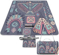 Tribal Native American Eagle Symbols Waterproof Outdoor Picnic Blanket Sandproof Beach Mat for Camping Hiking Grass Travelling