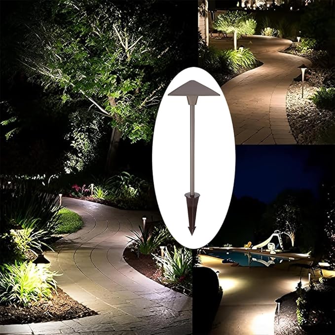 Arrownine Pathway Lights Low Voltage 12-24VCast Aluminum Construction Replaceable G4 LED Bulb for Outdoor Path LightsWalkway Lighting Garden Yard Driveway Light 2-Pack Bronze Finish
