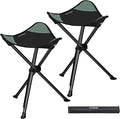 OUTSKIRT Camping Folding Tripod Stools Portable Camping Stools 2 Pack Extra Tall for Adults High Lightweight Camping Stool Tripod Chairs for Fishing Hiking Backpacking