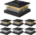 Solar Post Cap Light 4x4/5x5 – 6 Pack Dual Color 800mAh 12H Runtime Auto Dusk-to-Dawn On/Off Black