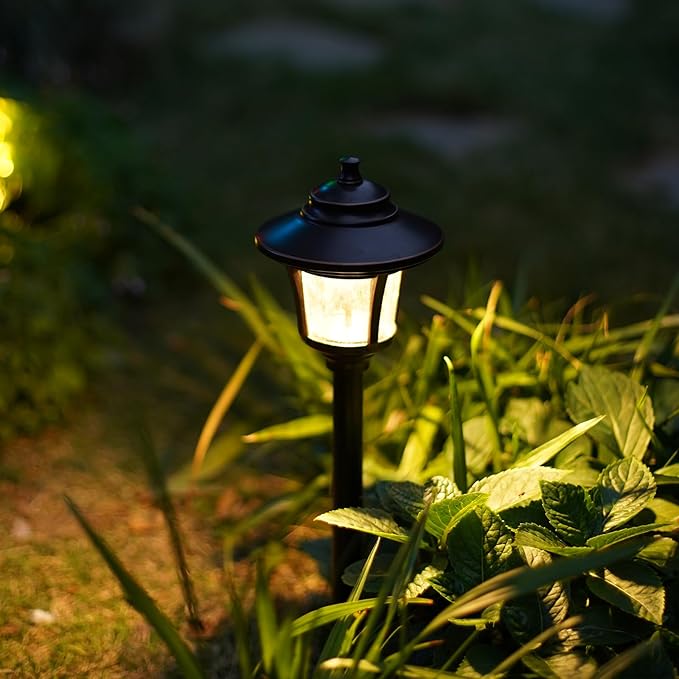 GOODSMANN Low Voltage Landscape Lighting Oil Rubbed Bronze 2PK Path Lights Low Voltage 3W LED 120 Lumen 3000K Warm White with Cable Connectors