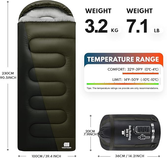 XXL Winter Sleeping Bags for Adults Cold WeatherCamping Sleeping Bag for Kids with Compression Sack4 Season Camping Essentials Gear for HikingTravelingOutdoorBackpackingClimbing