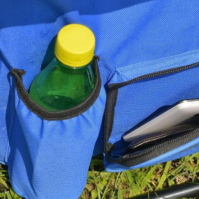Folding Camping Chair Stool Backpack with Cooler Insulated Picnic Bag Backpack Cooler Chair Foldable Camping Fishing Stool for Travel Beach Hiking Picnic ﻿ (Blue)