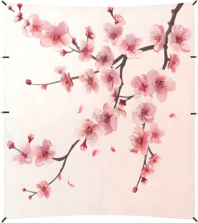 ALAZA Cherry Blossom Pink Flower Beach Tent Sun Shelter UPF50+ Protection Beach Shade Canopy w/ 4 Sandbags for Outdoor Camping Fishing Backyard Fun Picnic 10x9 ft