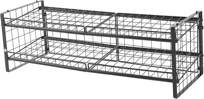 Pssopp Can Organizer Rack 2 Tier Stackable Can Organizer Carbon Steel Adjustable Storage Rack Holds for Canned Food Soda Drink Goods Storage Nan