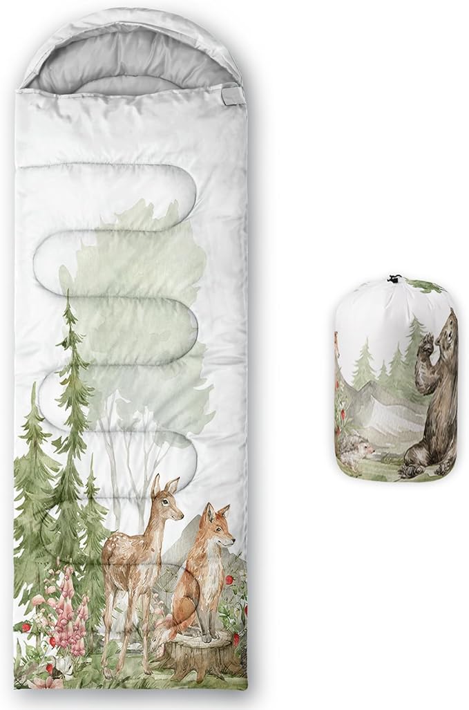 QOOMO Axolotl Cute Camping Sleeping Bags3 Season Warm &amp Cool WeatherLightweightWaterproof Sleeping Bags for Adults &amp KidsTravelingand Outdoors