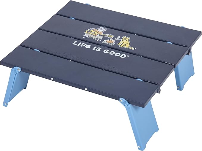 Life is Good Family Portable Outdoor Folding Table with Adjustable Height and Carry Bag for Beach Camping 30lb Weight Capacity 22 x 20 x 16
