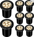 6W Well Lights Outdoor110V 120V Landscaping Lights IP68 Waterproof 2700k Warm White Outdoor In-Ground Lights for Yard Garden Patio 8 Pack