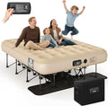 Simpli Comfy Queen EZ Bed Self-Inflating Air Mattress with Built-in Frame Pump and Wheeled Case Blow Up Inflatable Rolling Air Bed on Wheels