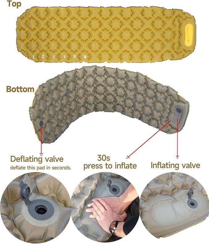 iClimb 1 3M Thinsulate Insulation Sleeping Bag and 1 Air Sleeping Pad Ultralight Compact for Adults Outdoor Camping Backpacking Hiking