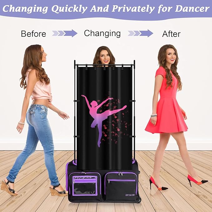 Privacy Curtain for Dance Bag 59x31.5 Inch Privacy Screen Portable Dance Changing Room Curtains for Garment Bag Dancer Accessories (Without Rack and Bag)