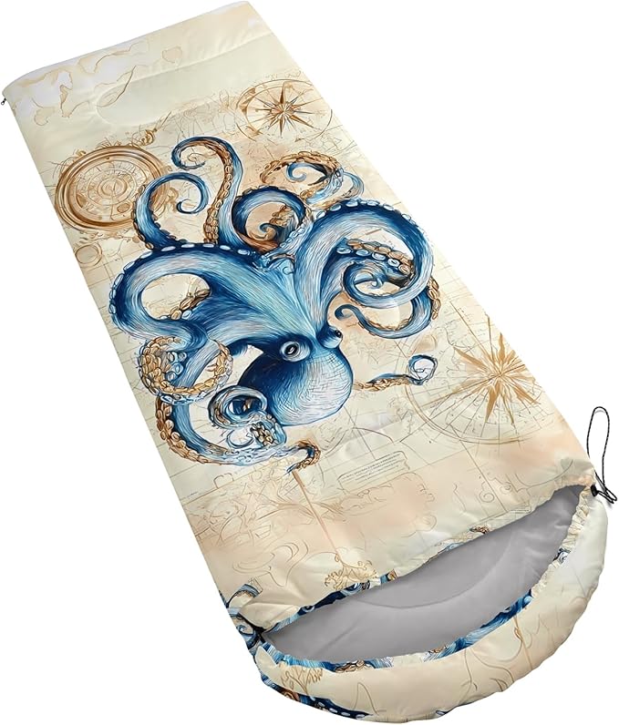 AILONEN Cartoon Camping Sleeping Bag for Boys Girls AdultsLightweight &amp Waterproof3 Season Warm &amp Cold WeatherPortablePrinted Sleeping BagTravelingCampingHiking