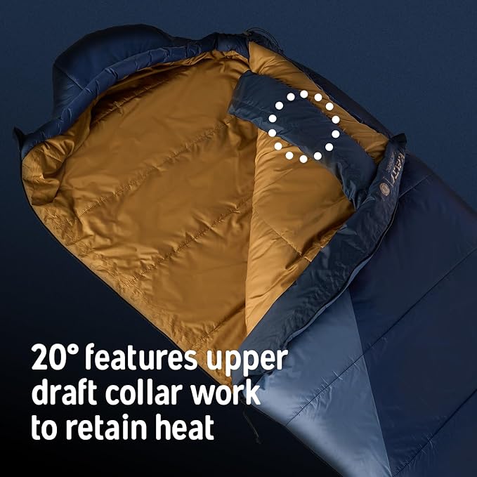 Kelty Cosmic Synthetic Fill 20 Degree Backpacking Sleeping Bag – Compression Straps Stuff Sack Included