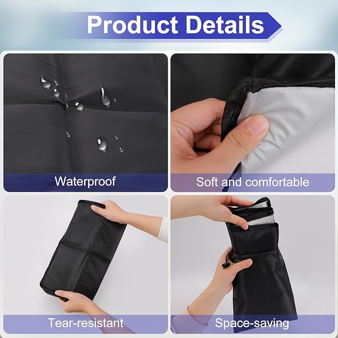 4Pcs Foldable Oxford Outdoor Seat Cushions Portable Sitting Pad with 4 Storage Bags Waterproof &amp Insulated Sit Mat Hiking Pad for Hiking Picnic Travel Garden Outdoor