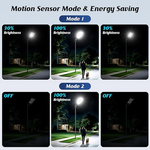 17 Solar Street Lights Outdoor Waterproof 36000LM 6500K Dusk to Dawn Solar Flood Light Motion Sensor Solar-Powered Light with Remote Control Commercial Area Lighting for Outside Parking Lot 2-Pack
