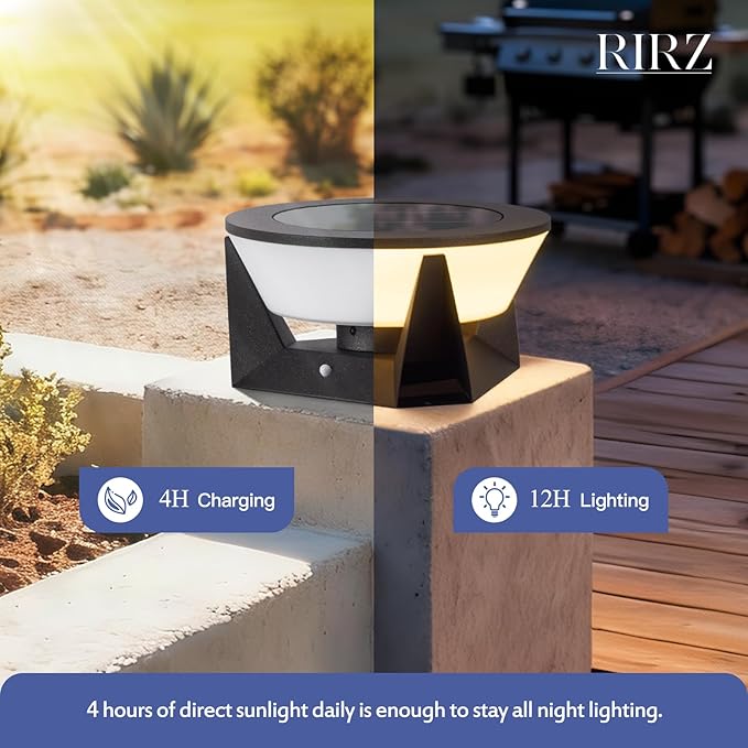 14.96 Floor Lamp with Remote Control IP54 Large Solar Lanterns Outdoor Waterproof 3000K LED Solar Patio Lights Outdoor Free Standing Dimmable Modern Floor Lamp Smart Garden Patio Lantern
