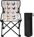 Cartoon Chicken Foldable Camp Chairs Ultra-Lightweight Beach Chairs for Adults Carry Bag Included for Camp