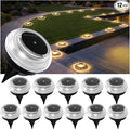 Solar Driveway Lights Outdoor 12PK - IP67 Waterproof Solar Ground Lights Pathway Lights Solar Powered Outdoor Solar Lights for Yard Landscape Lighting for Patio Garden Backyard Decor(Warm White)