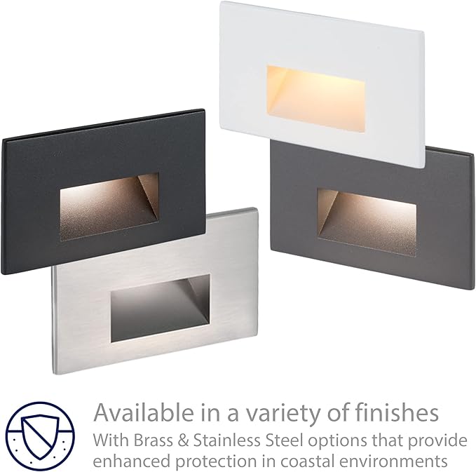 WAC Landscape Lighting LEDme 120V LED Horizontal Indoor and Outdoor Step and Wall Light Blue in Bronze