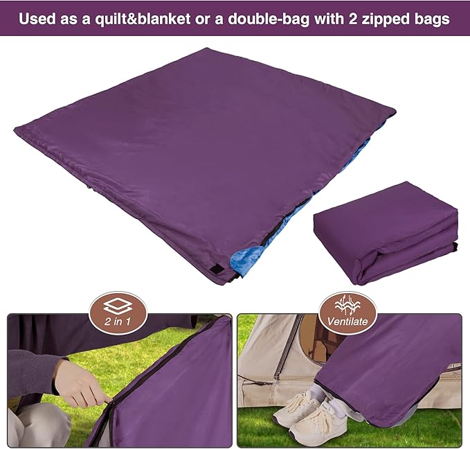 REDCAMP Ultra Lightweight Sleeping Bag for Backpacking Hiking Comfort for Adults Warm Weather with Compression Sack