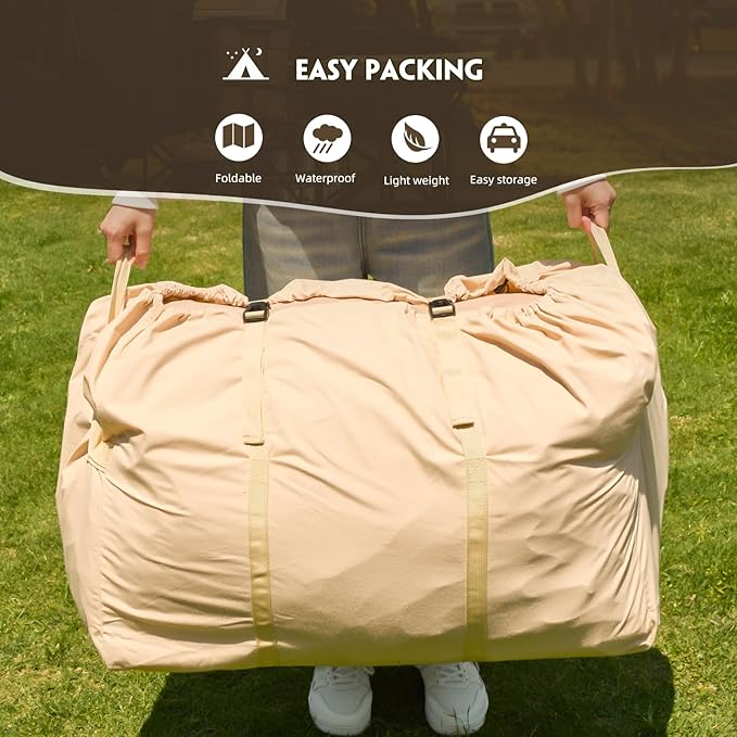 EROMMY 4/6/8/12 Person Inflatable Tent with Skylight 4 Season Blow Up Tents with Hand Pump for Outdoor Camping &amp Hiking Easy Set-up Windproof Sunproof Waterproof