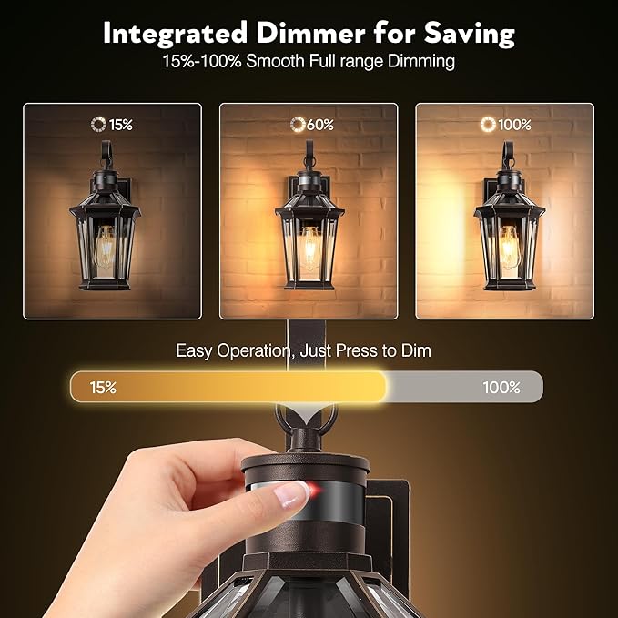 VIANIS Outdoor Porch Lights Wall Mount 2-Pack Motion Sensor Porch Light with E26 Socket 100% Aluminum Outdoor Lighting for House Exterior Lighting Weatherproof Outside Wall Lights for HouseBalcony