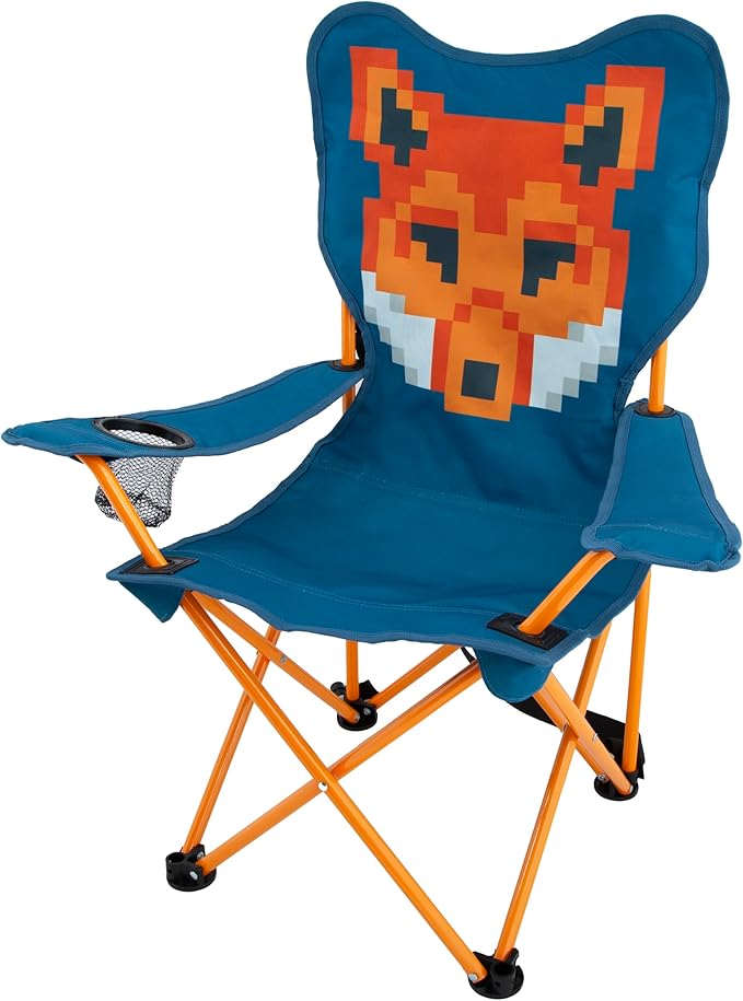 MOUNTAIN SUMMIT GEAR Kids Camping Chair - Foldable Camp Chair with Carrying Case for Outdoor Recreation Sports Camping and Fishing (by Caddis Sports) (2 Fox)