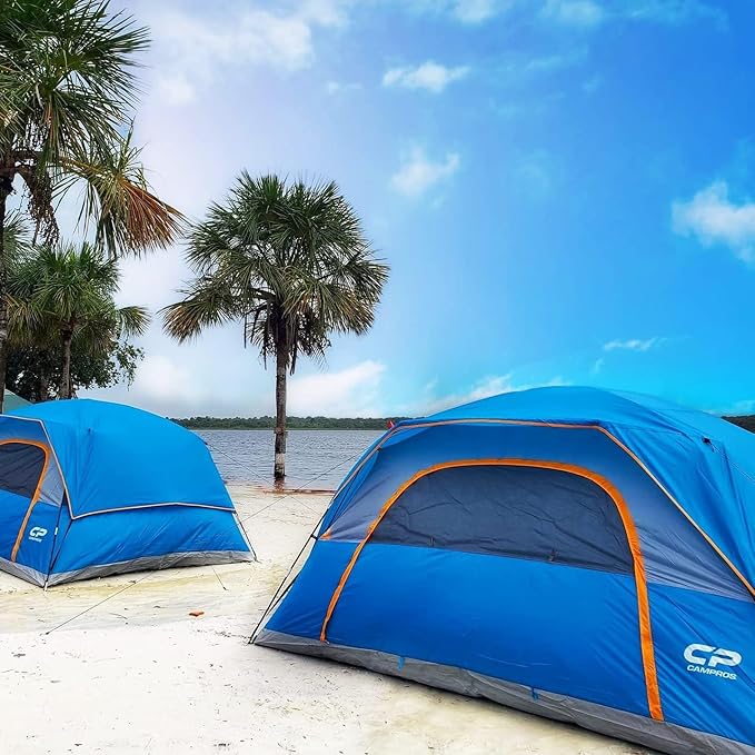 Tents for Camping 6 Person Tent Waterproof Windproof Double Layer Family Camping Tent Easy Setup Dome Tent with Large Mesh Windows &amp Wider Door for Outdoor Camping &amp Hiking