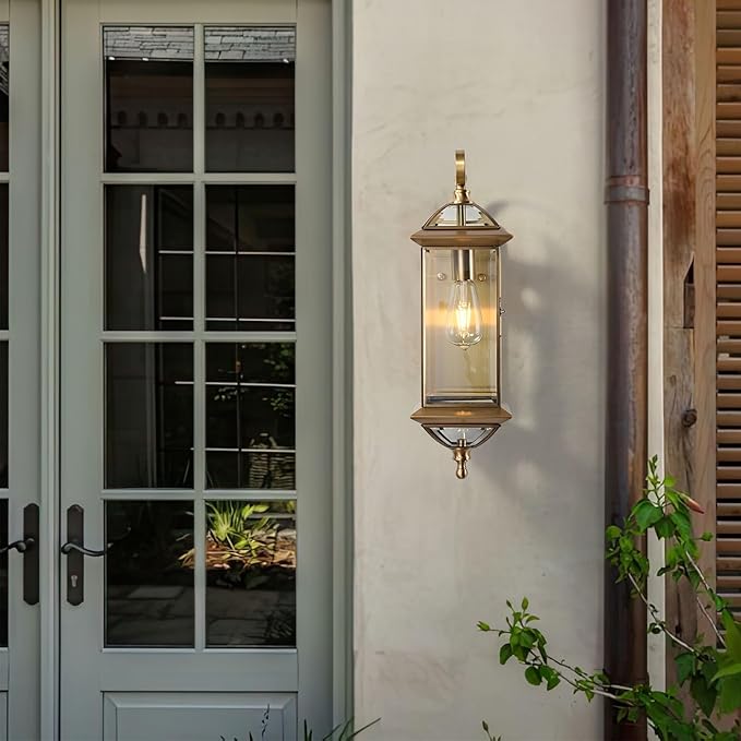 Large Outdoor Wall Lights 20Inch Copper Exterior Light Fixture Waterproof Wall Lantern Oil Rubbed Brass Porch Light Sconces for Porch &amp Patio Garage Entryway