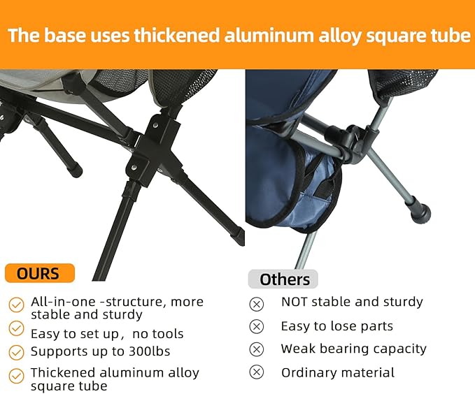 ROCK CLOUD Portable Camping Chair Ultralight Folding Camp Chairs Outdoor for Camp Hiking Backpacking Lawn Beach Sports