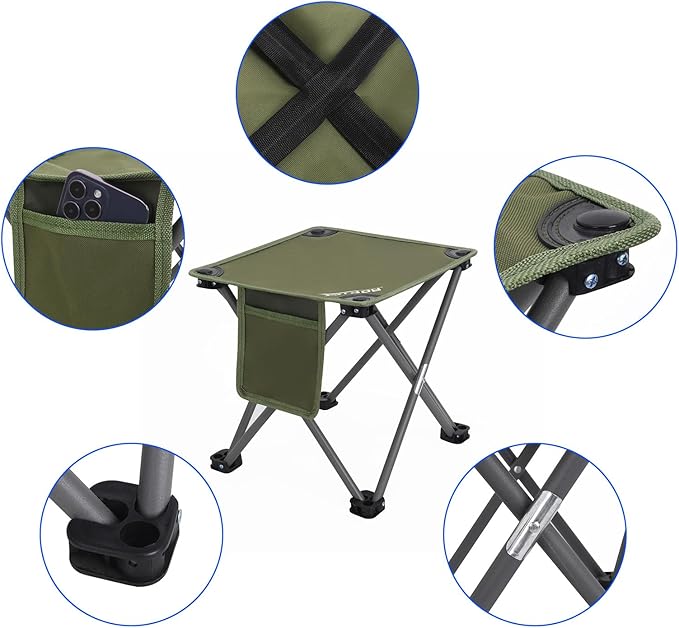 Roptat 2 Pack Camping StoolPortable Folding Compact Lightweight Stool Seat for Camping Fishing Hiking Gardening Outdoor Walking Backpacking Travelling and Beach with Carry Bag
