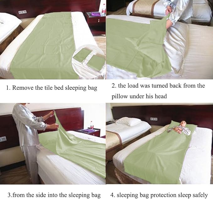 Sleeping Bag Liner Travel Sheets for Hotel Camping Sheets Travel Bed Sheets for Hotel Lightweight Single &ampDouble Compact Sleeping Bag Sack Breathable Travel Sleeping Bag for Hotels Adult Compact S