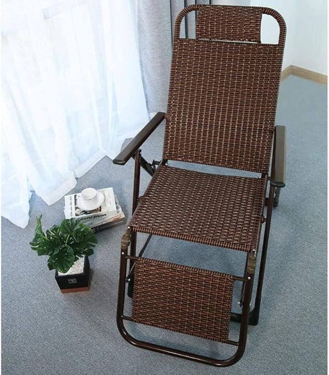 Folding Deck Chair Rattan Summer Chair Reclining Chairs Deck Chair Folding Lunch Break Wicker Chair Nap Balcony Household Leisure Old Man Chair Gravity Folding Deck Chair Beautiful Scenery