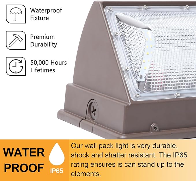 120W LED Wall Pack Light18000LM 5000K LED Security Flood Lighting 110V-277V Commercial and Building IP65 Waterproof Outdoor Wall Mount Exterior Light for Garage Warehouses Yard 6 Pack