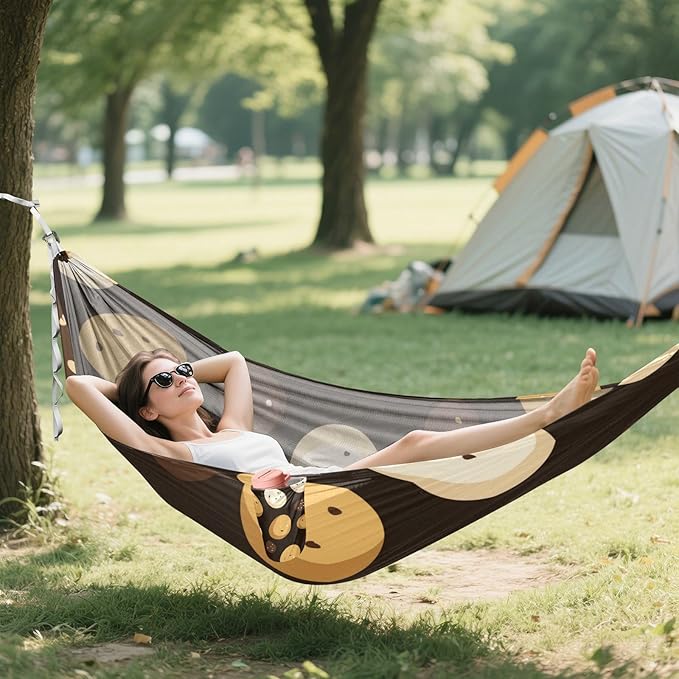 OTVEE Camping Hammock Speckled Egg Art Portable Hammocks 500lb Upgraded Thickened Durable Single Hammocks with Tree Straps &amp Travel Bag for Camping Outdoor Indoor Patio Backyard