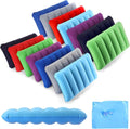 Geelin 14 Pieces Inflatable Camping Pillow 18.5 x 11.8 Inches Portable Compact Flocked Fabric Air Pillow for Travel Hiking Home Office Sleeping Neck Head Lumbar Support Multicolor