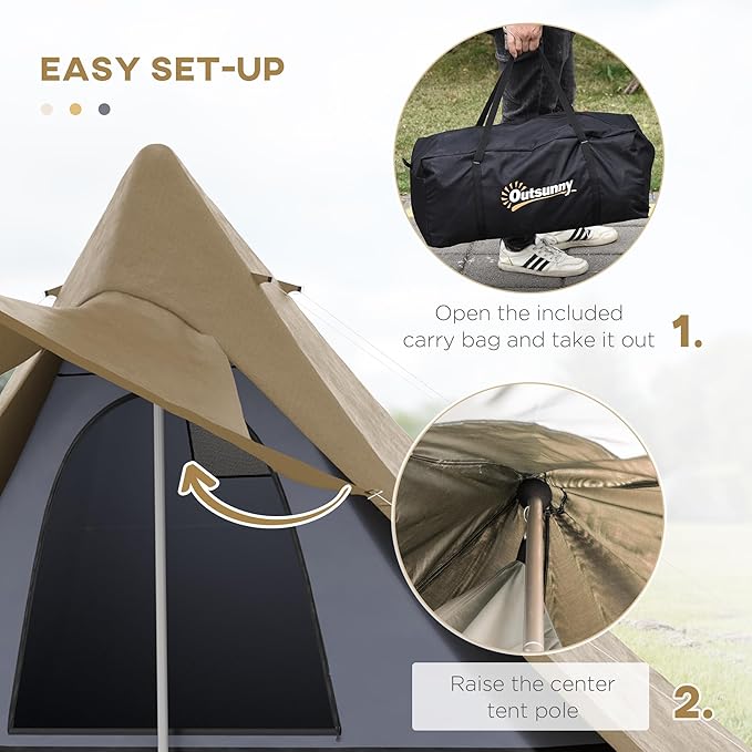 Outsunny Tents Camping Teepee Tent